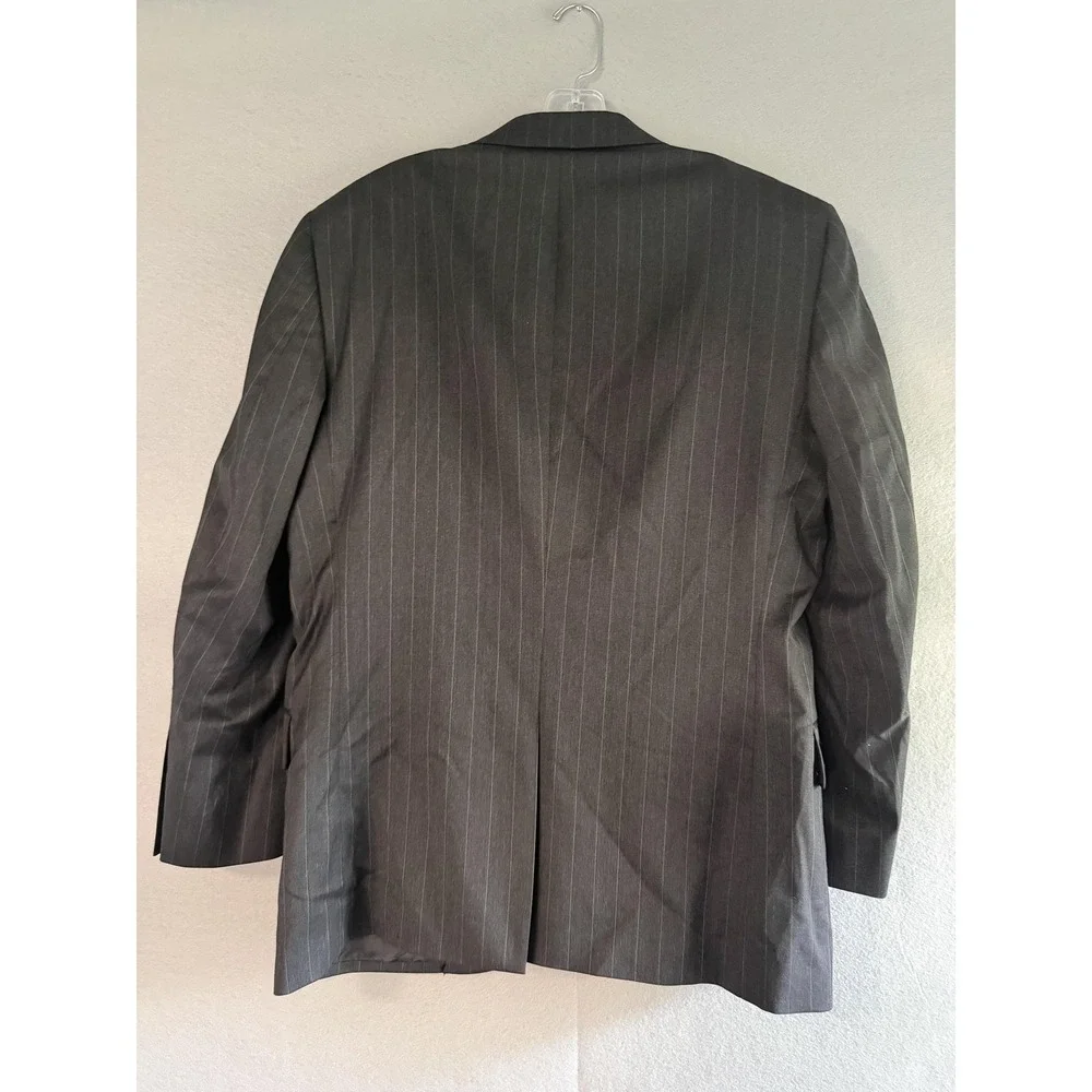 Jos. A. Bank Suit Jacket Mens 40R Gray 100% Wool Pinstripe Formal Business